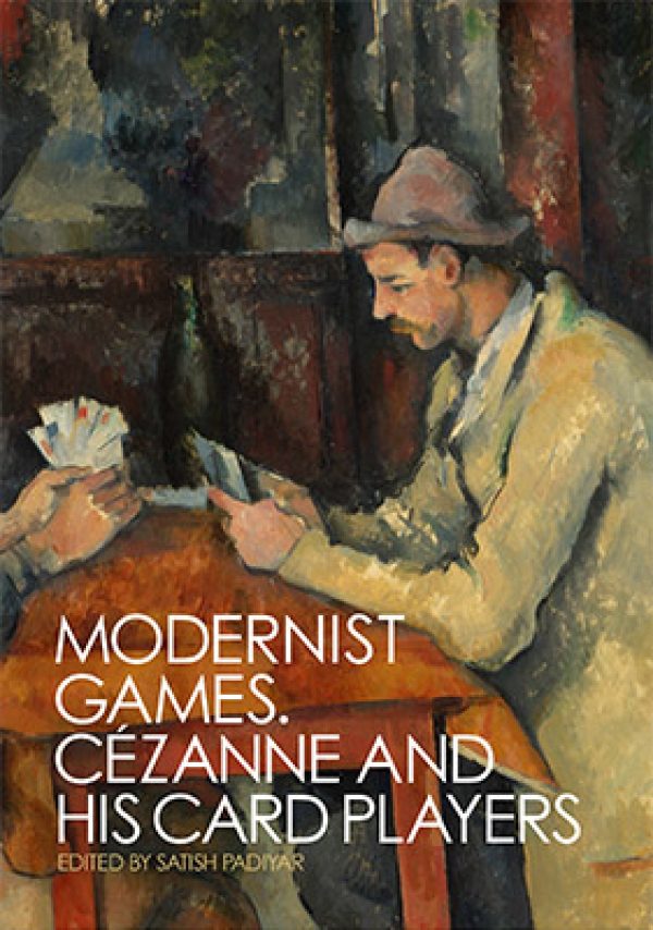 drawing of a man sitting at a wooden table playing cards