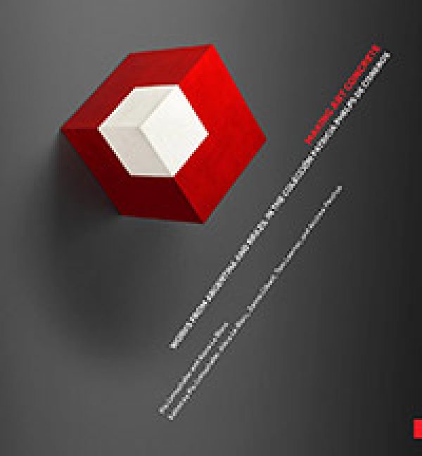 abstract image of a red cube with a white corner on a black background