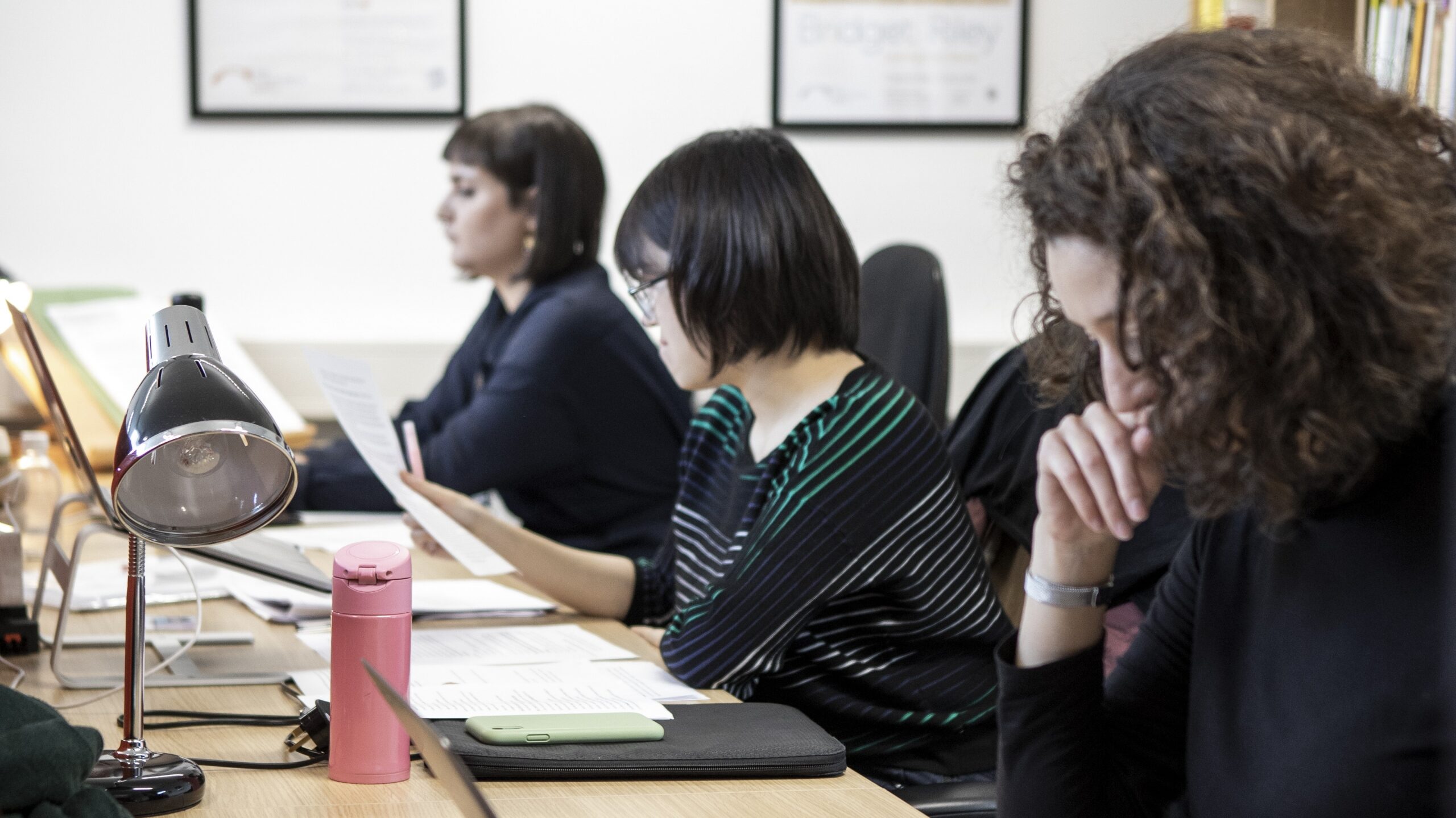 Students in the PhD study room