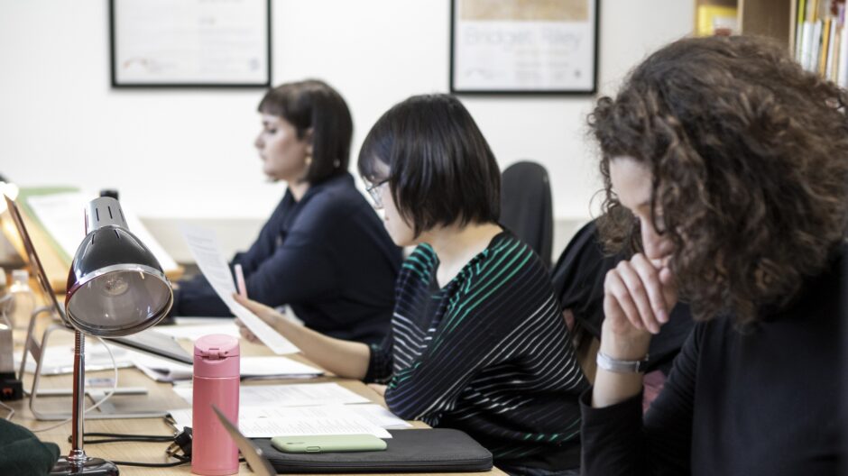 Students in the PhD study room