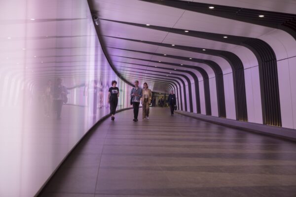 students in kings cross station