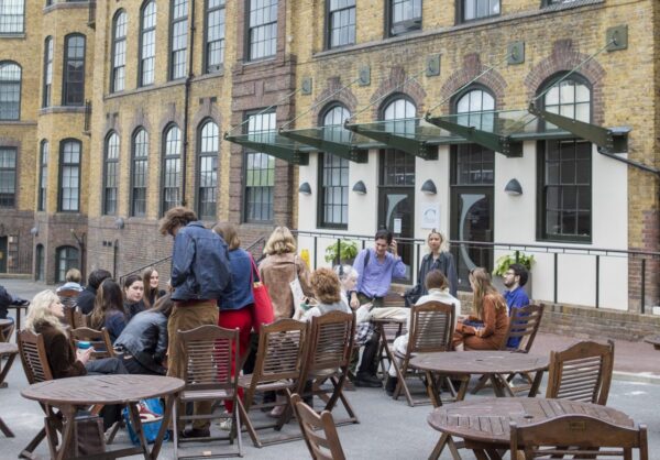 students outside Vernon Square