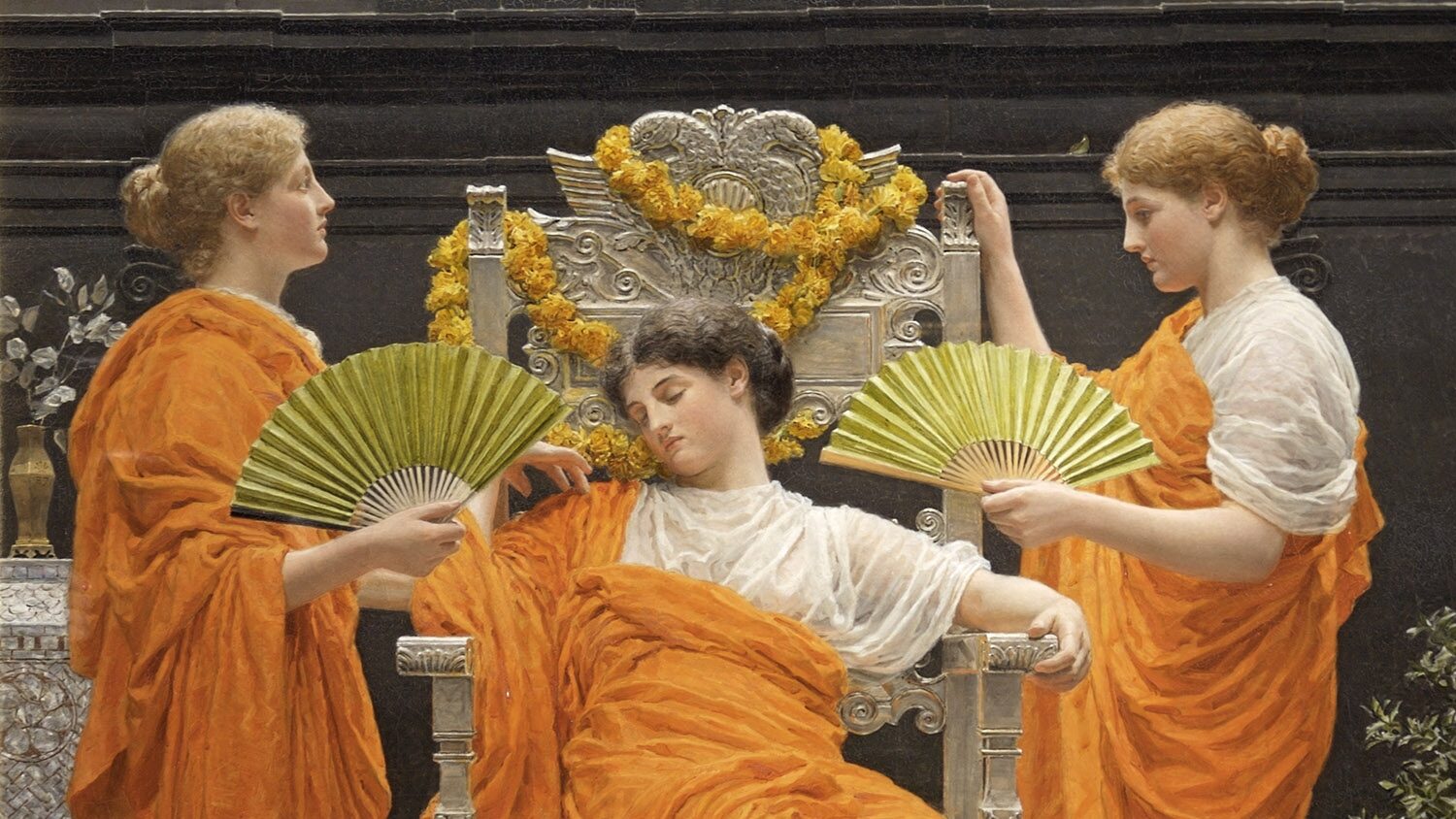 Fig. 8: Albert Moore, Midsummer, 1887, oil on canvas, 158.6 x 152.2 cm, Russell-Cotes Art Gallery and Museum, Bournemouth. Image reproduced with the kind permission of Russell-Cotes Art Gallery and Museum.