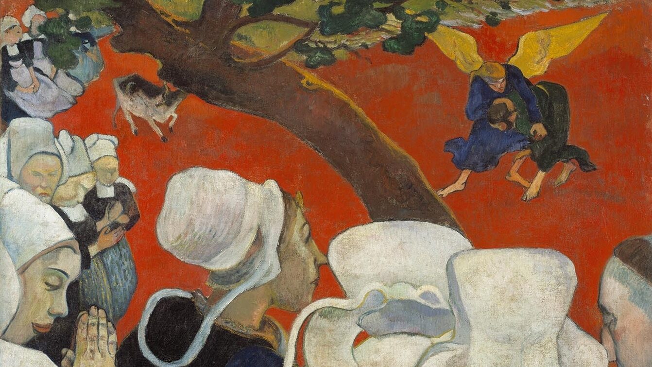 Fig. 4: Paul Gauguin, Vision After the Sermon (Jacob Wrestling with the Angel), 1888, oil on canvas, 72.2. x 91 cm, Scottish National Gallery, Edinburgh.