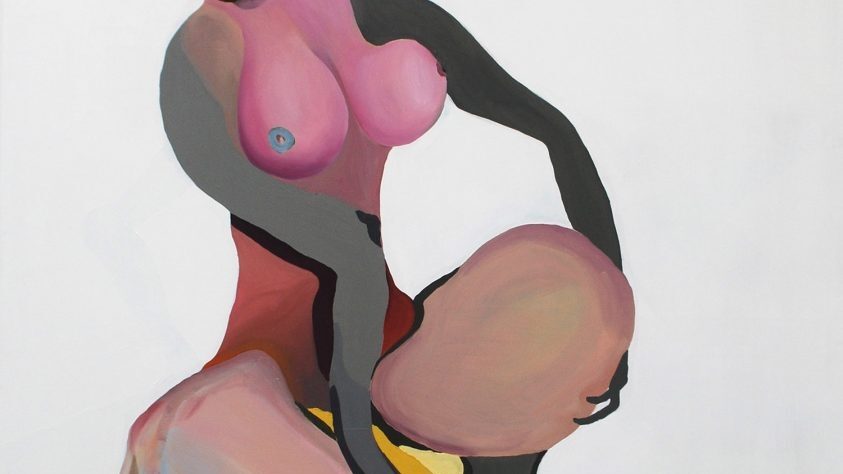 Fig. 1: Lucas, 23, 4 miles away, 2014, oil and laser transfer on canvas.