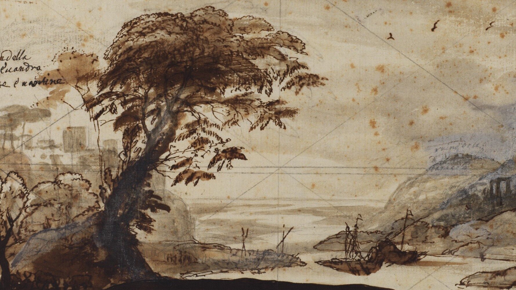 Claude Lorrain (1600-1682), Study for 'The Arrival of Aeneas at Pallenteum', 1675