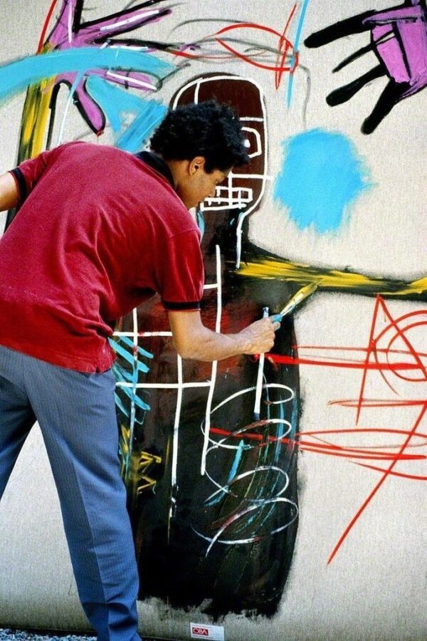 Lee Jaffe, Untitled (Jean-Michel Basquiat, working 4), 1983.