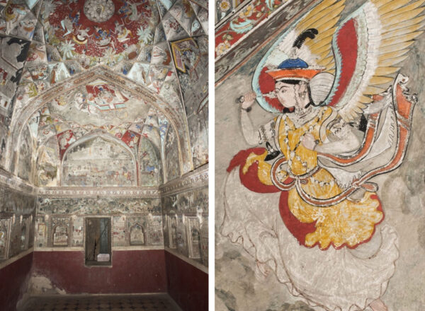 Details of the 16th- century wall paintings in the Badal Mahal, Garh Palace, Bundi (India)