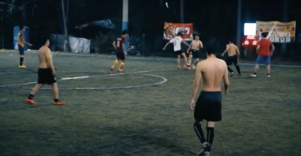 Men playing football