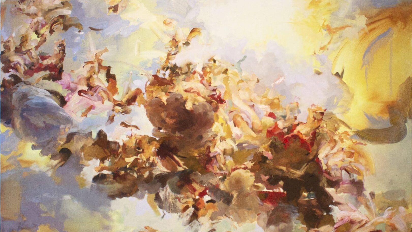 Fig. 3 Flora Yukhnovich, Le Mecredi, on s’habille en rose, 2017. Oil on linen, 170 × 240 cm. Photo: Agne Kucinskaite. © Flora Yukhnovich. Courtesy of the artist.