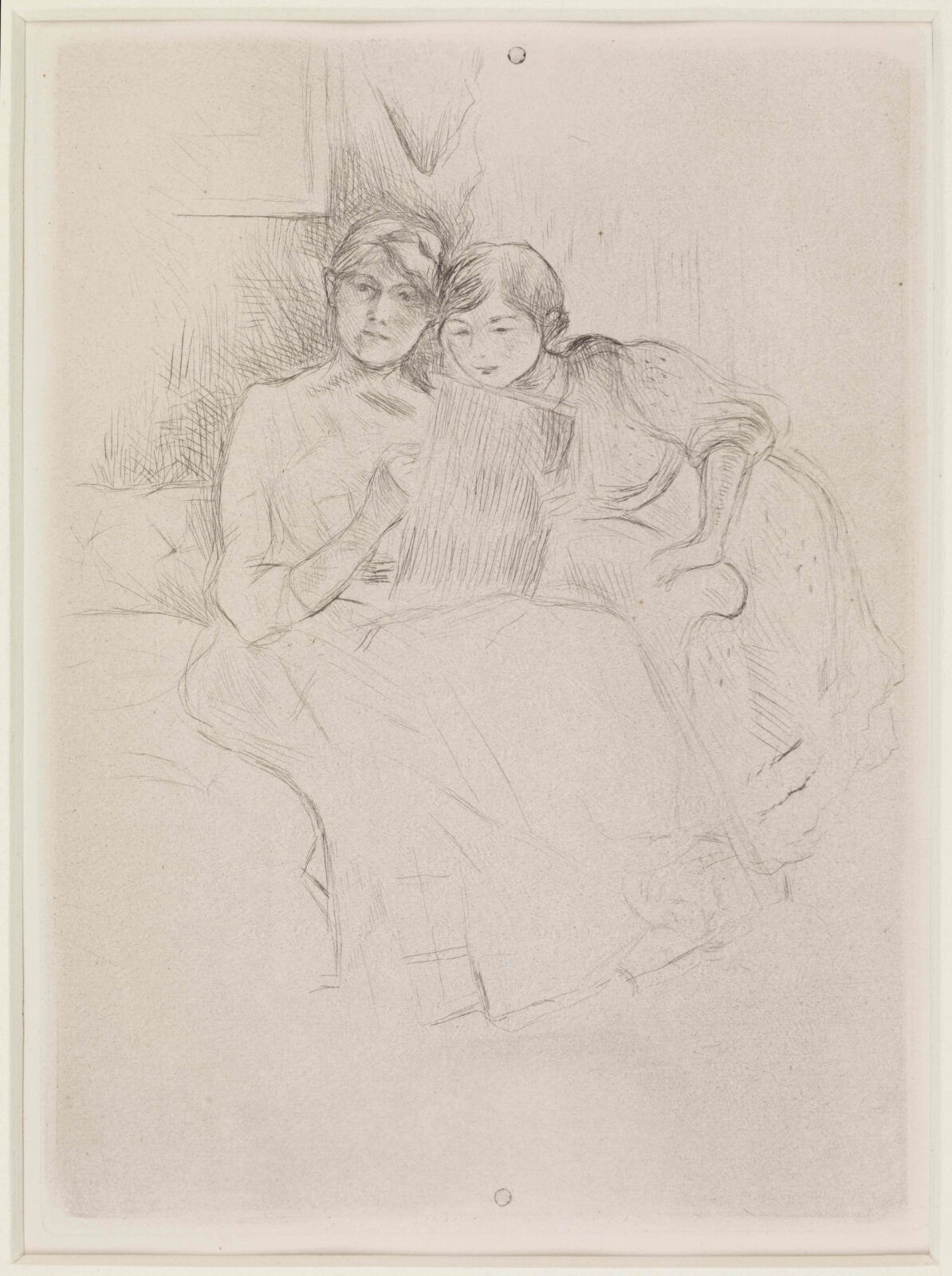 Berthe Morisot drawing, with her daughter - The Courtauld