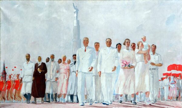 Alexander Deineka, Stakhanov Workers, 1937. Oil on canvas, 126 x 200 cm. State Art Gallery of Perm, Russia