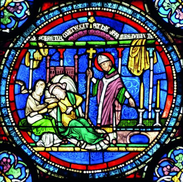 Detail of ‘Window nIV, Canterbury Cathedral’, c. pre 1220, © Photo: Rachel Koopmans, Canterbury, United Kingdom.
