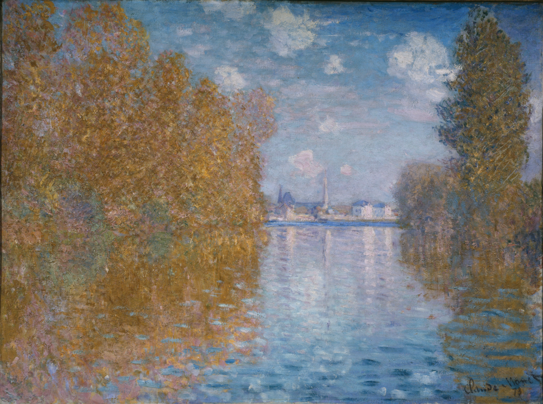 Autumnal view of river and trees