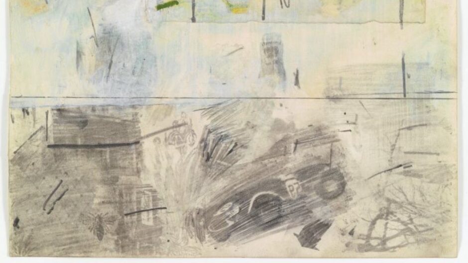 The Virtuous Pagans in Solvent transfer drawing, cut-and-pasted paper, pencil, gouache and watercolour on paper