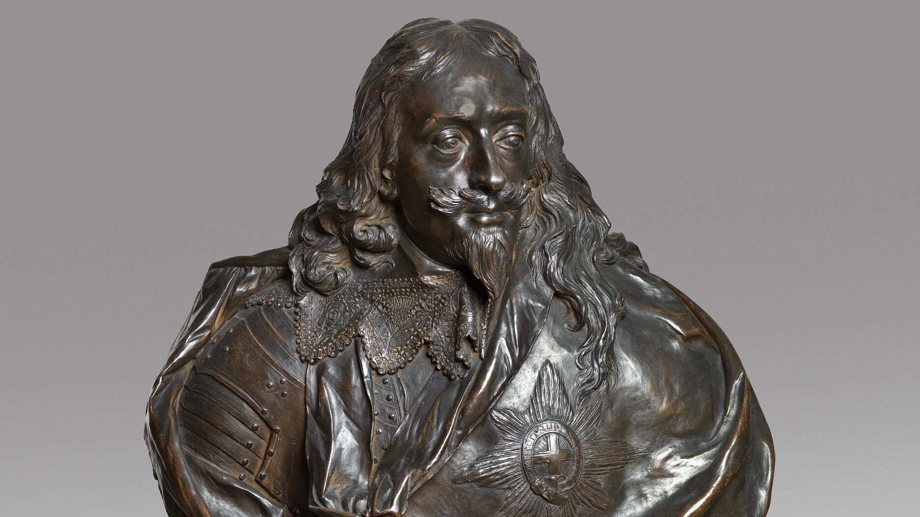 A splendid marble portrait of King Charles I