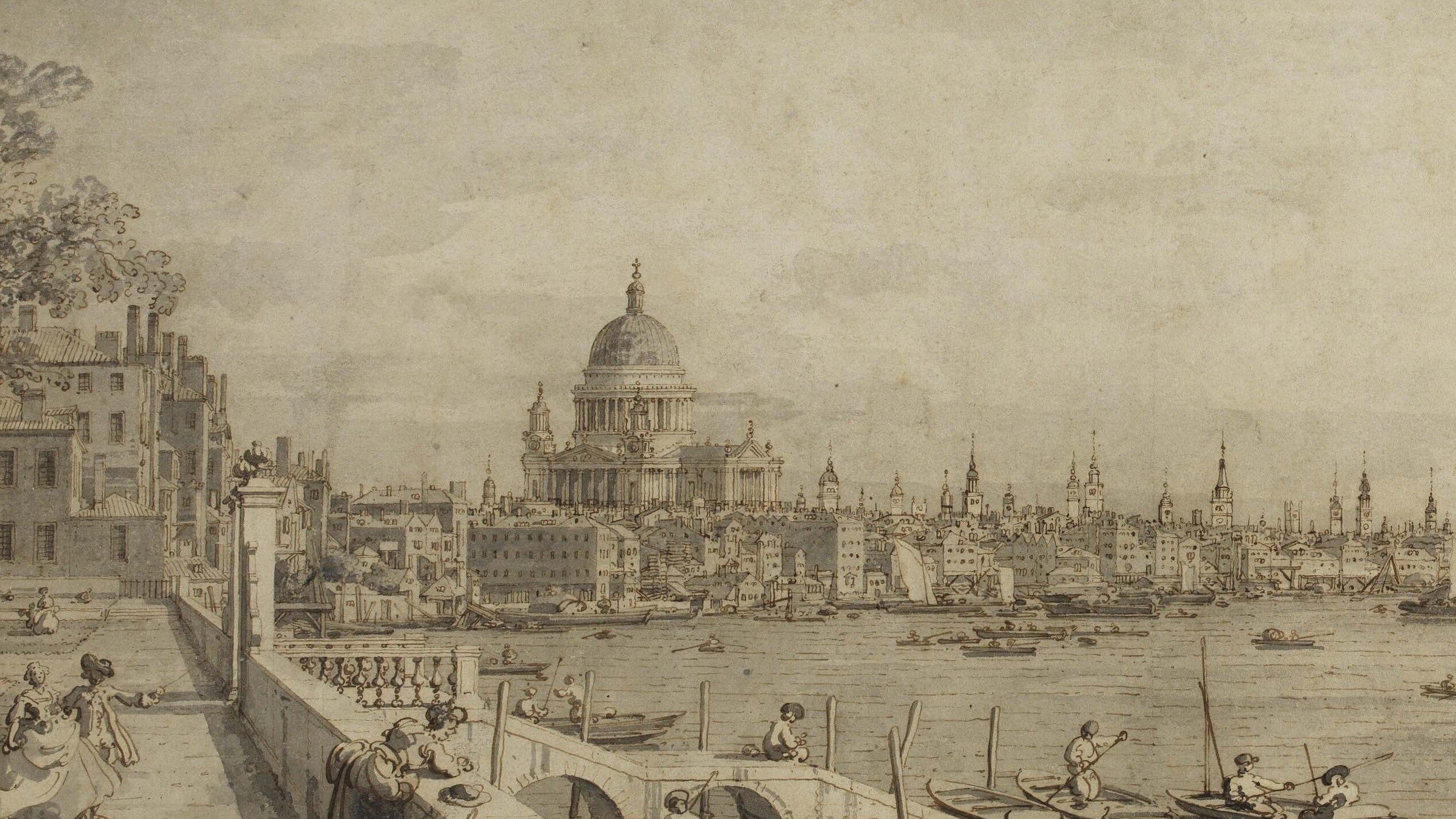 Giovanni Antonio Canaletto (1697 - 1768), View from Somerset Gardens looking towards London Bridge, 1746 - 1755 (circa)