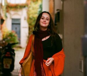 Woman in graduation gown