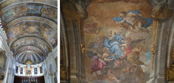 wall paintings on the vault of Our Lady of Victory church, Valetta Malta (18th century), following conservation