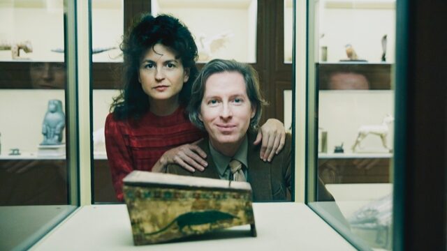 Fig. 1 Rafaela Proell, Wes Anderson and Juman Malouf, 2018 © KHM-Museumsverband.