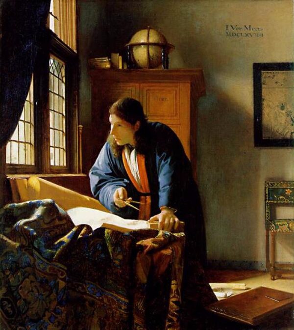 The Geographer, 1669 Oil on canvas 20 1/2 × 17 7/10 in; (52 cm × 45 cm), Städel Museum Frankfurt
