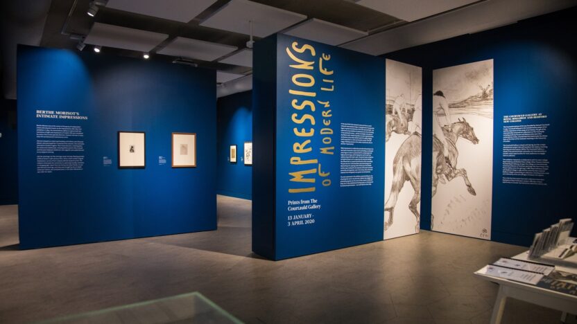 An image of the exhibition Impressions of Modern Life at Royal Holloway University