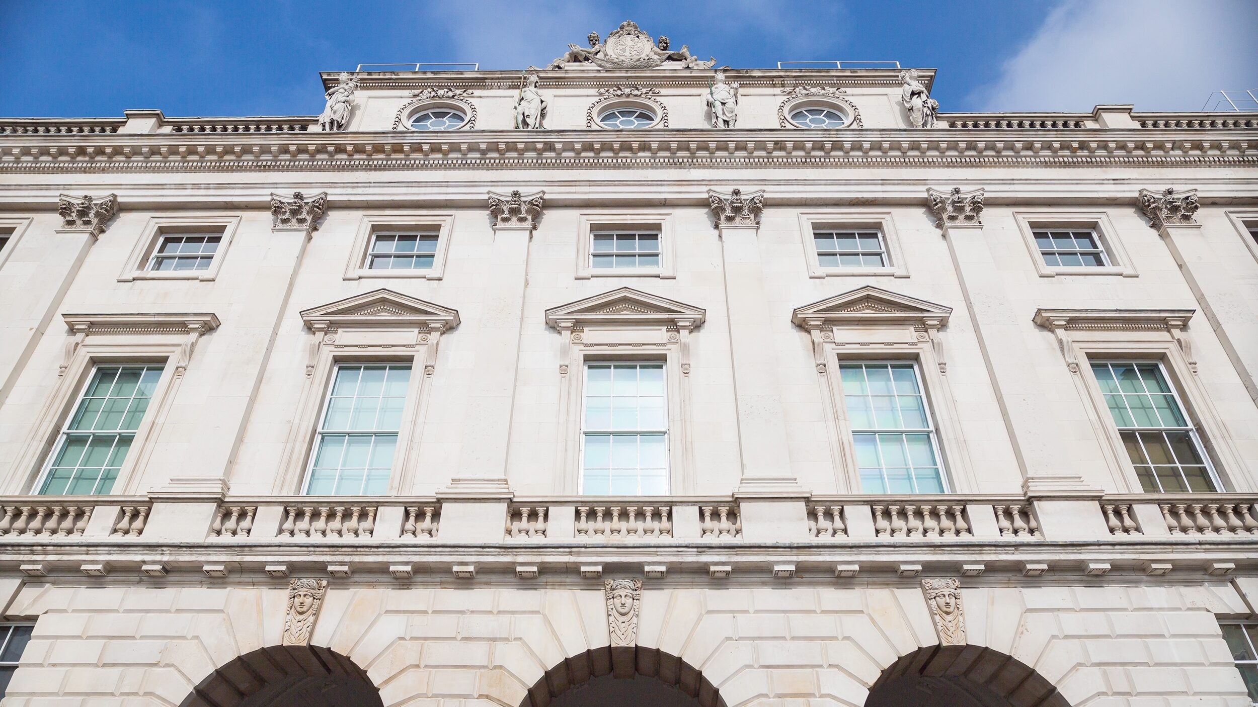 Somerset House building viewed from below