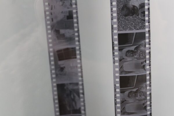 up close of processed film reel