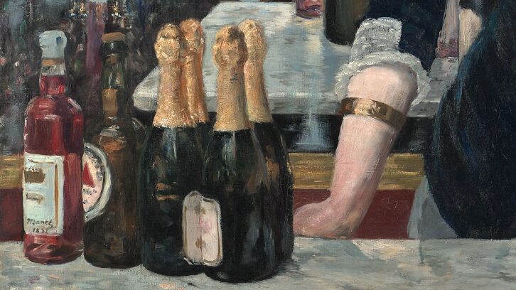 painting of a woman bartender looking straight ahead