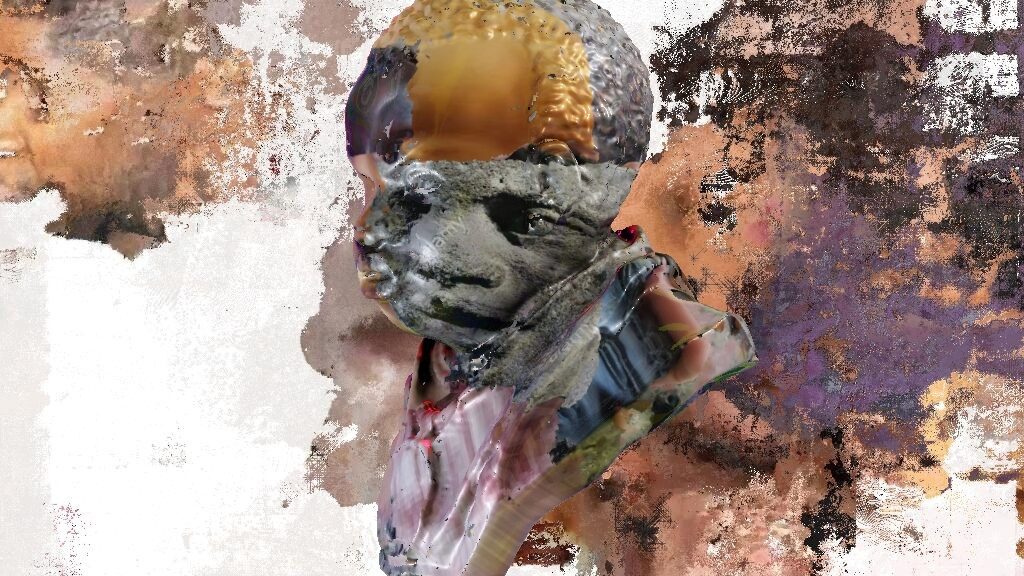 Antonio Roberts, Still from Visually Similar, Bust of a Boy 2019 Digital Video Collage Installation