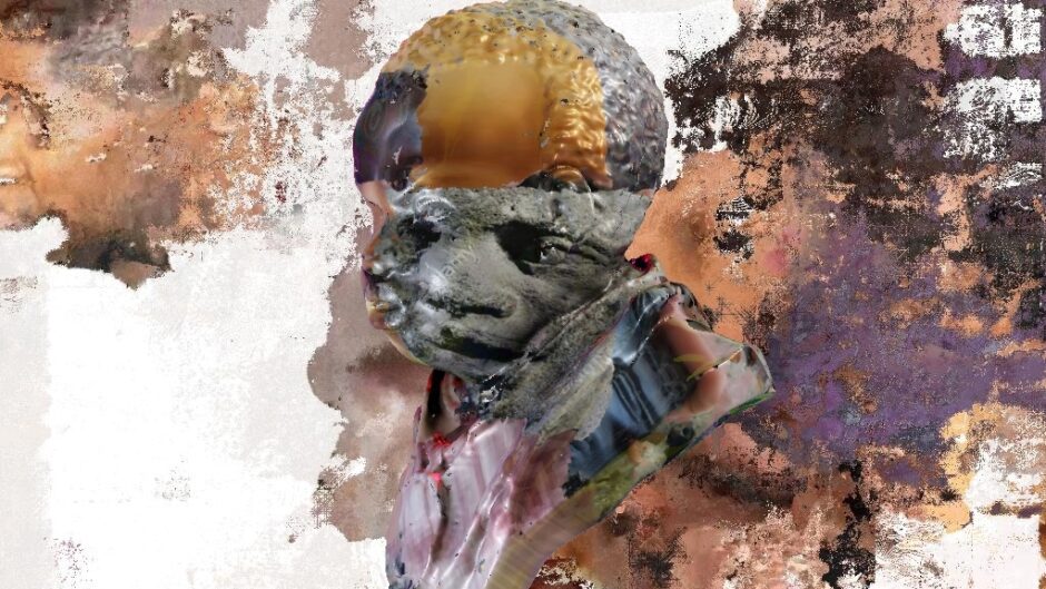 Antonio Roberts, Still from Visually Similar, Bust of a Boy 2019 Digital Video Collage Installation