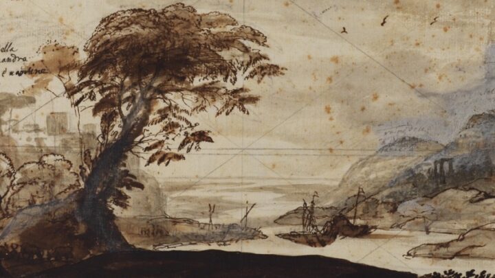 Claude Lorrain (1600-1682), Study for 'The Arrival of Aeneas at Pallenteum', 1675