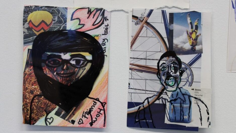 Drawings on a white wall