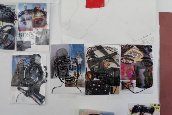 Drawings on a white wall