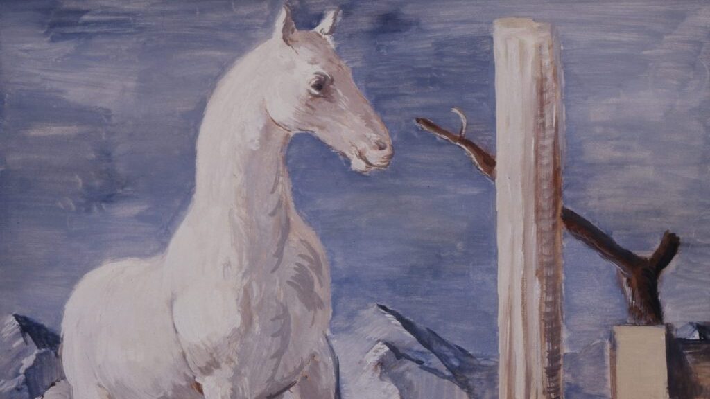 painting of a white horse