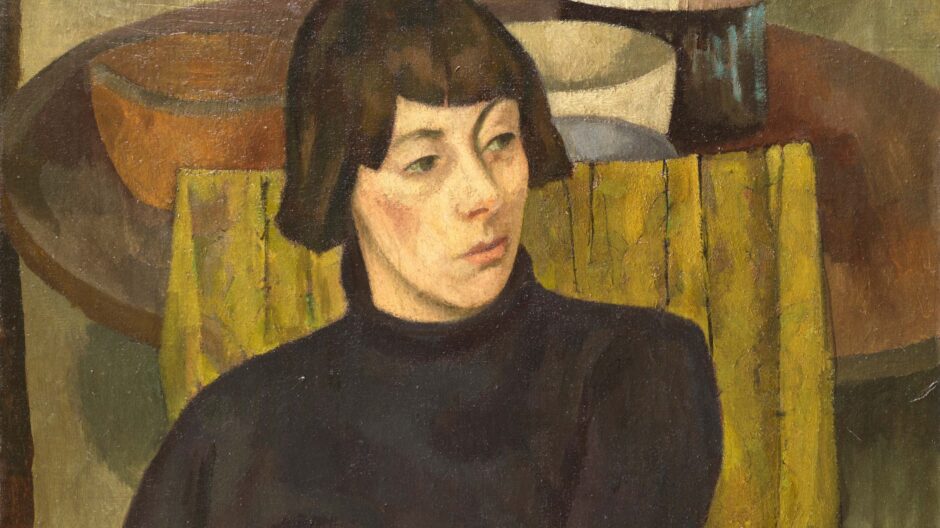 painting of a sitting woman