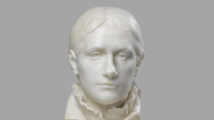 A white bust of Mette, Paul Gauguin’s Danish wife on a plinth