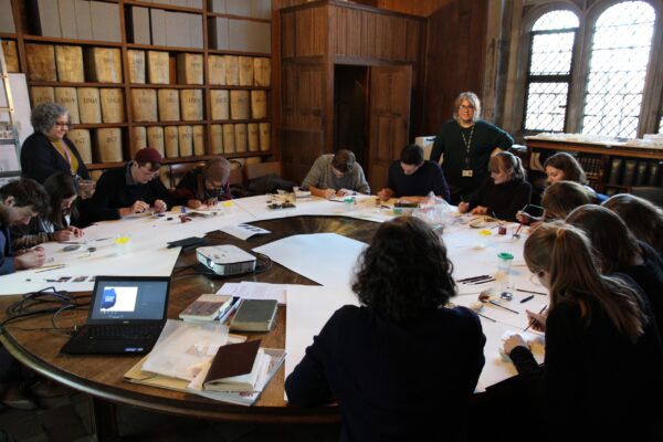 a workshop in Lambeth Palace Library