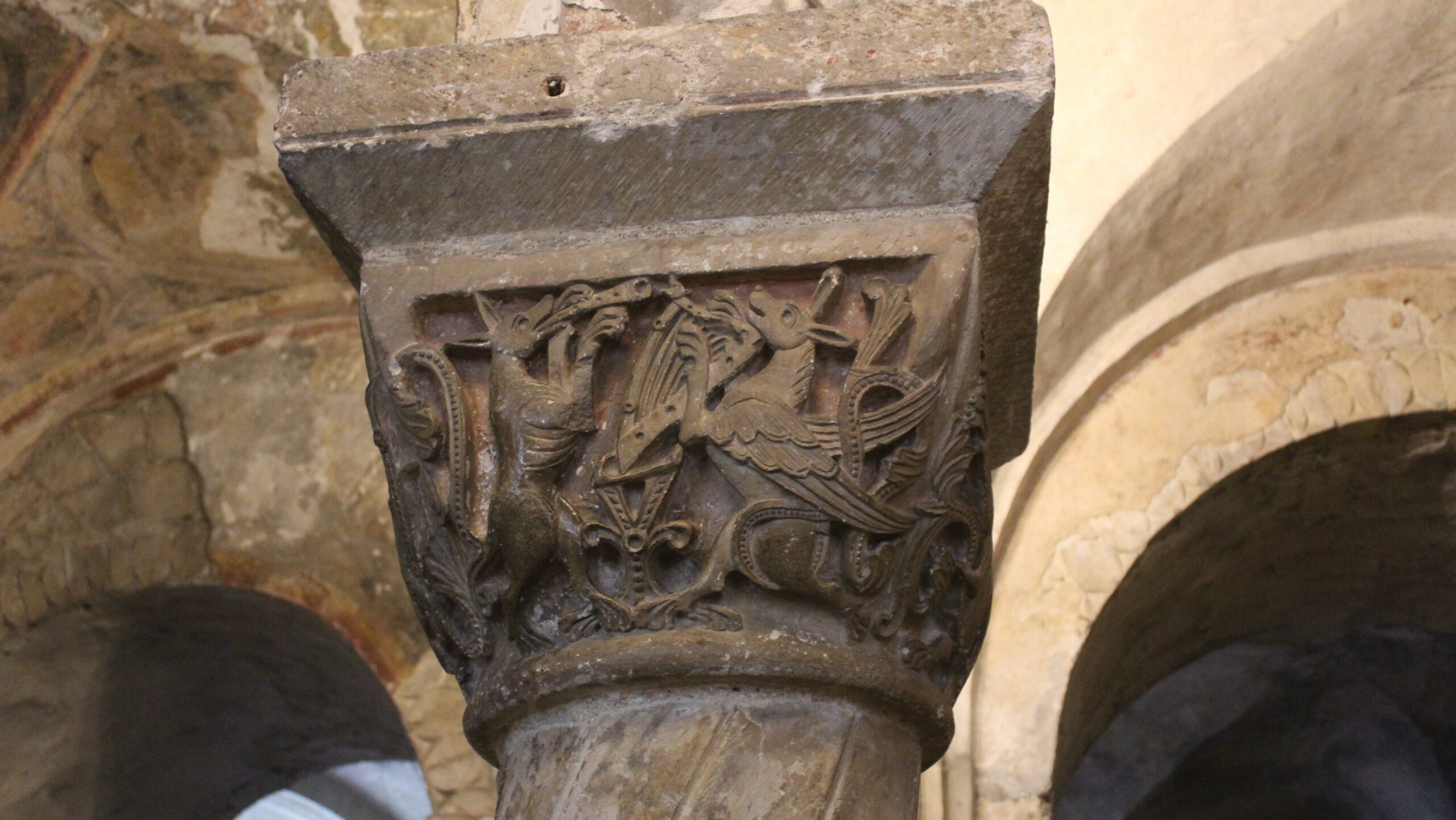 Canterbury Cathedral interior sculpted capital