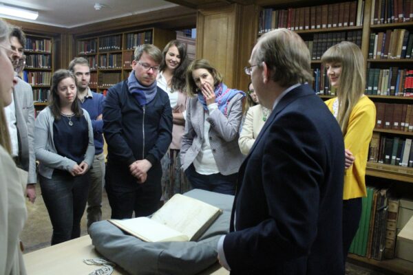 a group visit to Canterbury Cathedral Library