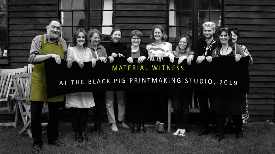 group photo of material witness students at Chris Pig Studio 2019