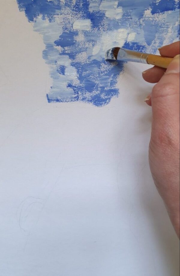 hand painting with a brush