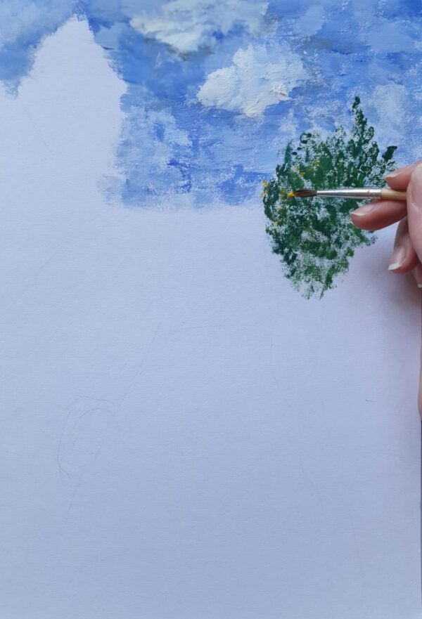 Hand drawing with a pencil