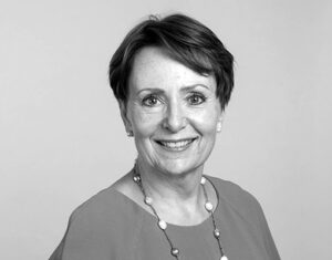 black and white portrait photograph of Sally Osman