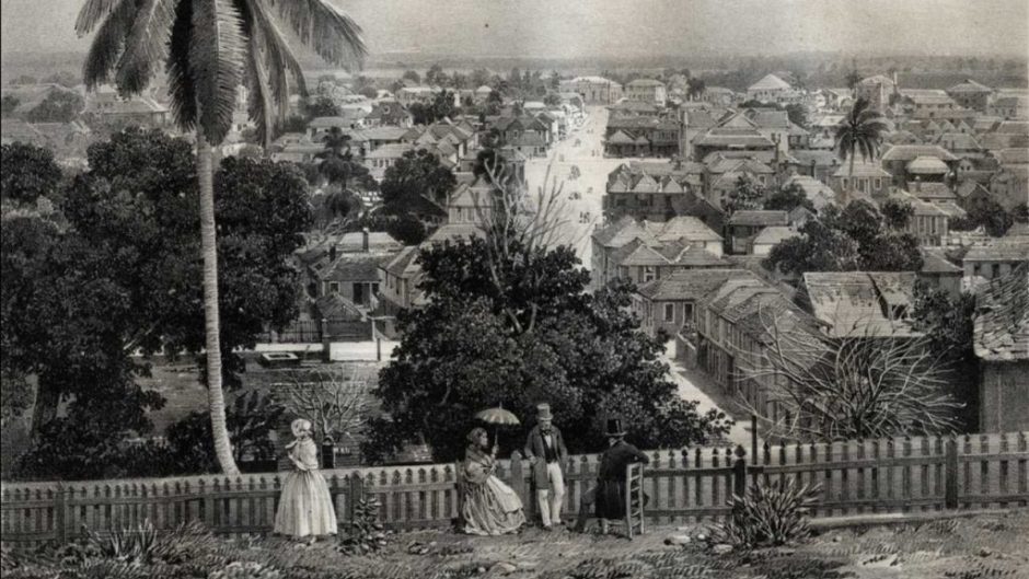 Black and white photograph of Jamaica in the Victorian era