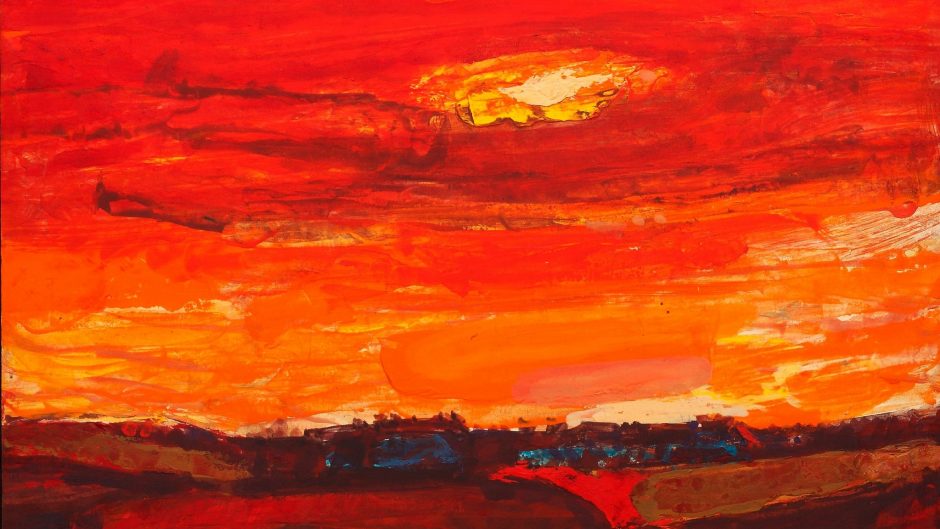 Landscape picture of a sun set