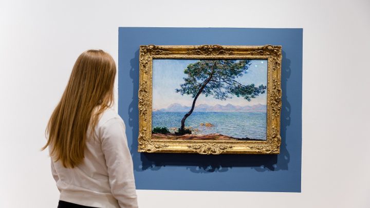 A woman looks at Antibes by Claude Monet whilst it is on display at the Ferens Art Gallery, Hull