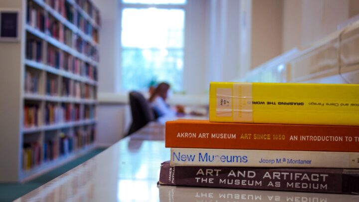 Student studying in the library