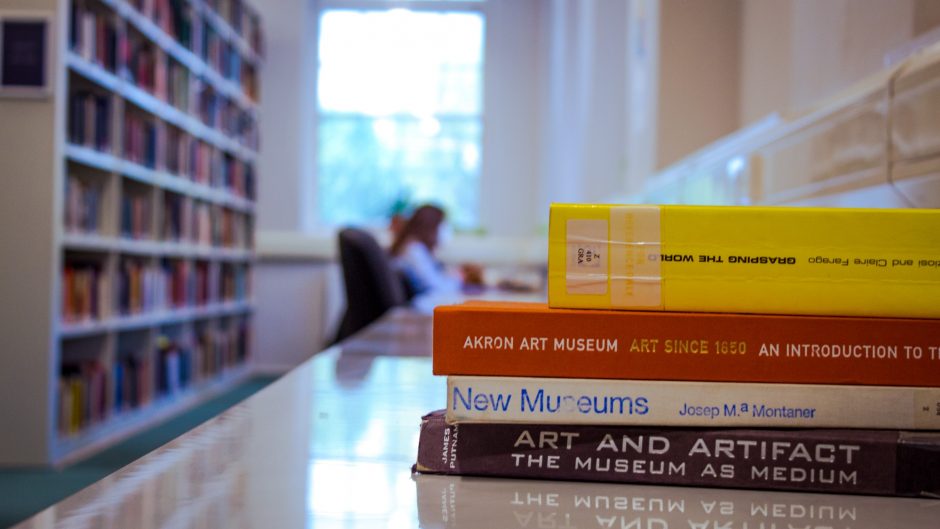 Student studying in the library