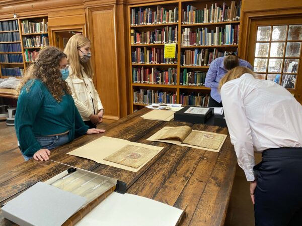 A group of students in Canterbury Cathedral archives